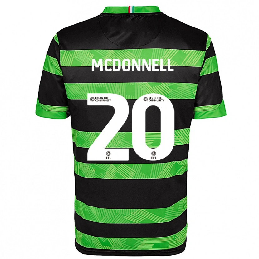 Danxen Men Joe Mcdonnell #20 Black Green Away Jersey 2025/26 T-Shirt
