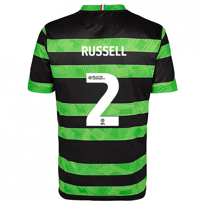 Danxen Men Rosie Russell #2 Black Green Away Jersey 2025/26 T-Shirt