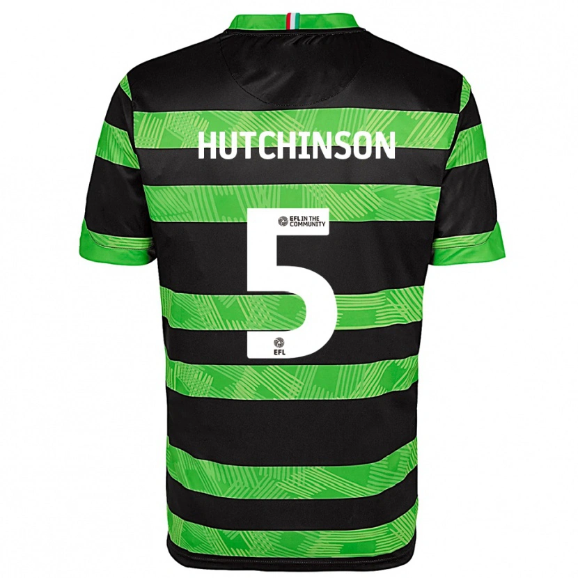 Danxen Men Sam Hutchinson #5 Black Green Away Jersey 2025/26 T-Shirt