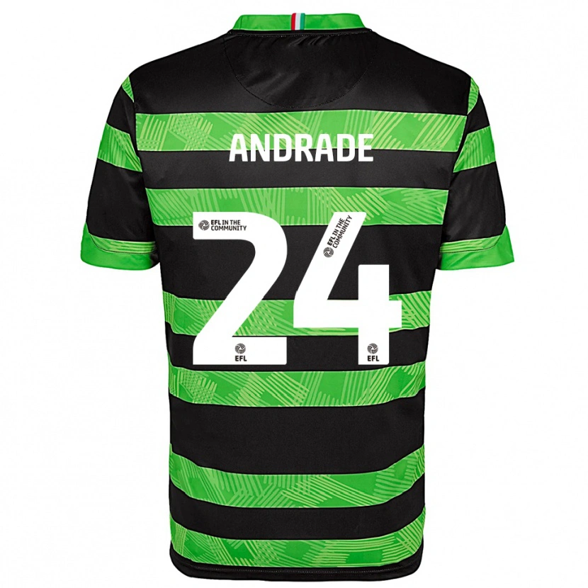 Danxen Men Eduarda Andrade #24 Black Green Away Jersey 2025/26 T-Shirt
