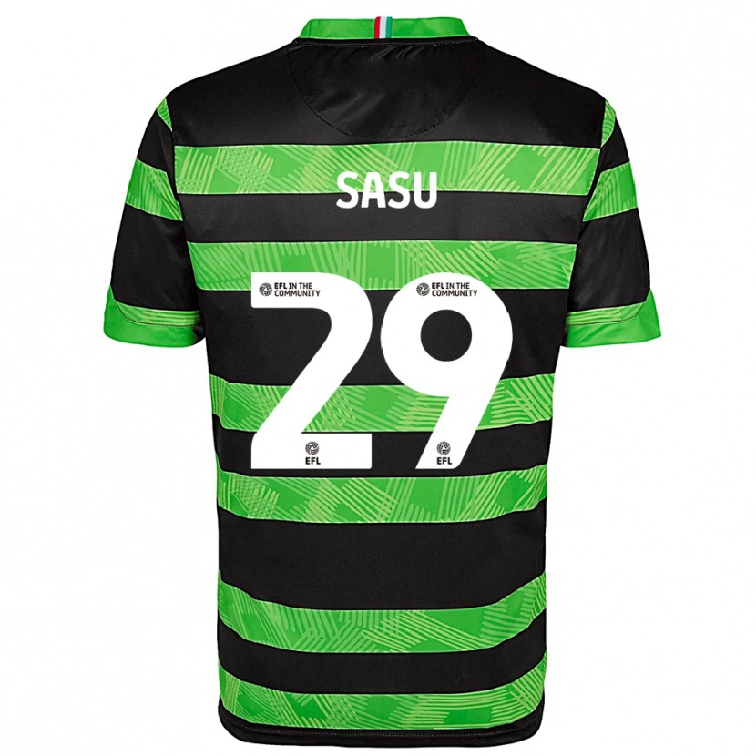 Danxen Men Aron Sasu #29 Black Green Away Jersey 2025/26 T-Shirt