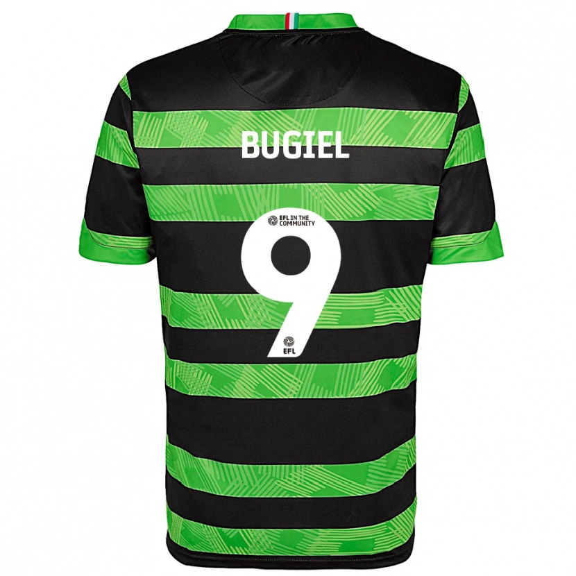 Danxen Men Omar Bugiel #9 Black Green Away Jersey 2025/26 T-Shirt
