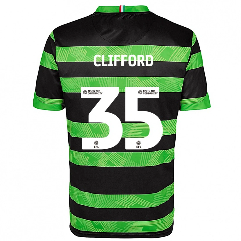 Danxen Men Georgia Clifford #35 Black Green Away Jersey 2025/26 T-Shirt