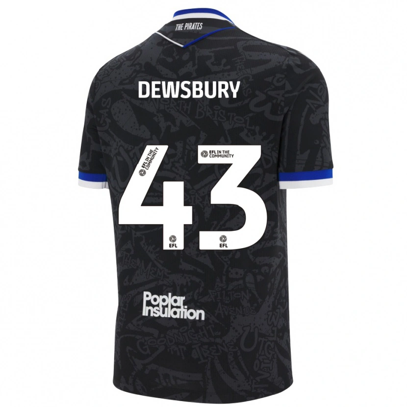 Danxen Men Ollie Dewsbury #43 Black White Away Jersey 2025/26 T-Shirt