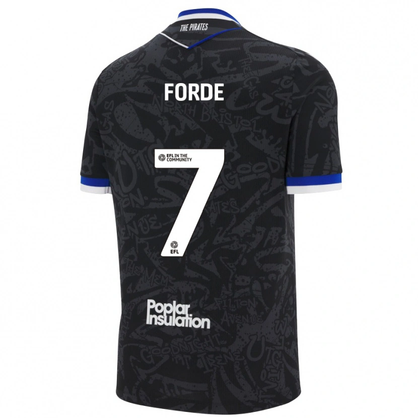 Danxen Men Shaqai Forde #7 Black White Away Jersey 2025/26 T-Shirt