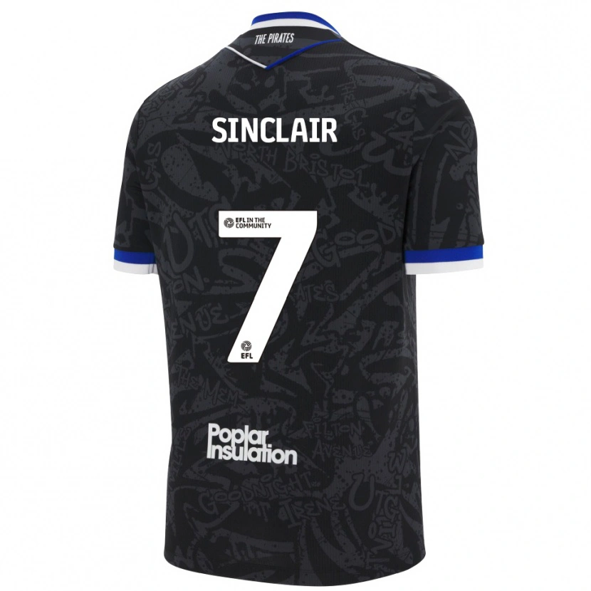 Danxen Men Scott Sinclair #7 Black White Away Jersey 2025/26 T-Shirt