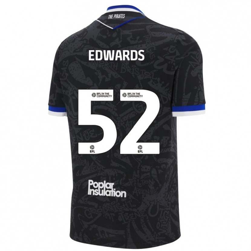 Danxen Men Max Edwards #52 Black White Away Jersey 2025/26 T-Shirt
