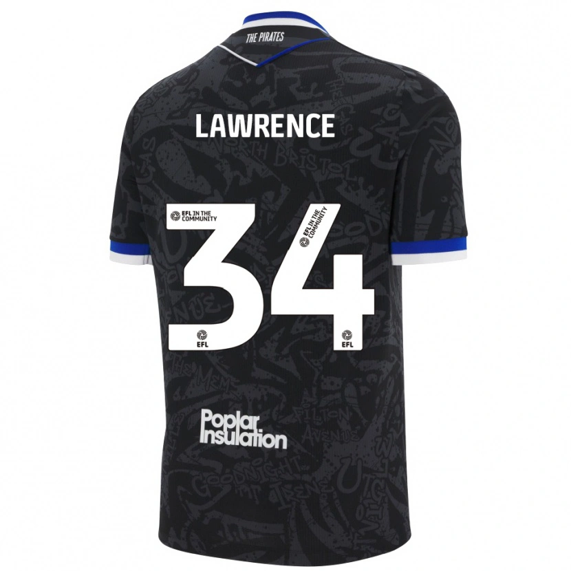 Danxen Men Jerry Lawrence #34 Black White Away Jersey 2025/26 T-Shirt