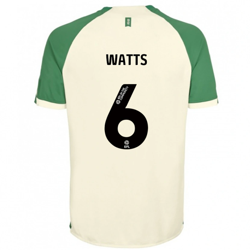 Danxen Men Kell Watts #6 Off-White Green Away Jersey 2025/26 T-Shirt