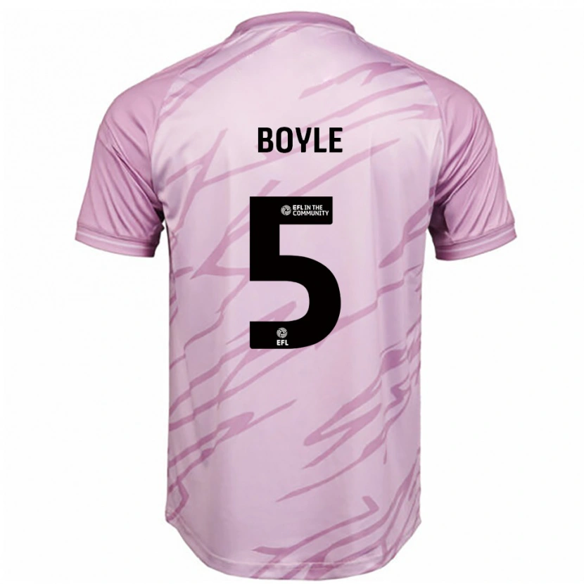 Danxen Men Will Boyle #5 Pink Black Away Jersey 2025/26 T-Shirt