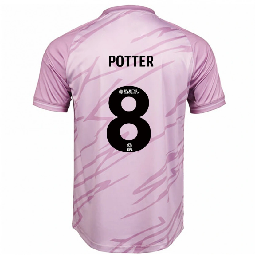 Danxen Men Milly Potter #8 Pink Black Away Jersey 2025/26 T-Shirt