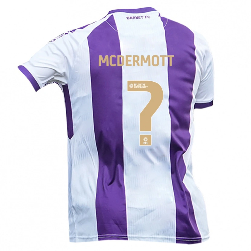 Danxen Men Sarah Mcdermott #0 White Purple Away Jersey 2025/26 T-Shirt