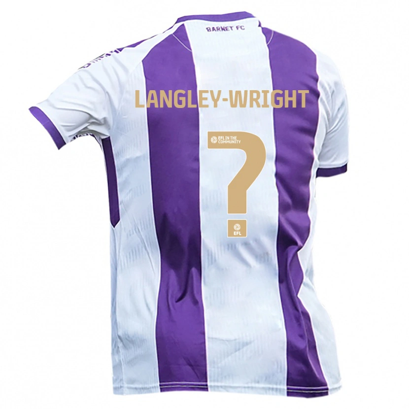 Danxen Men Portia-Milan Langley-Wright #0 White Purple Away Jersey 2025/26 T-Shirt