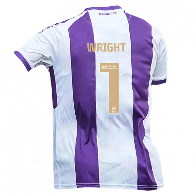 Danxen Men Joe Wright #1 White Purple Away Jersey 2025/26 T-Shirt