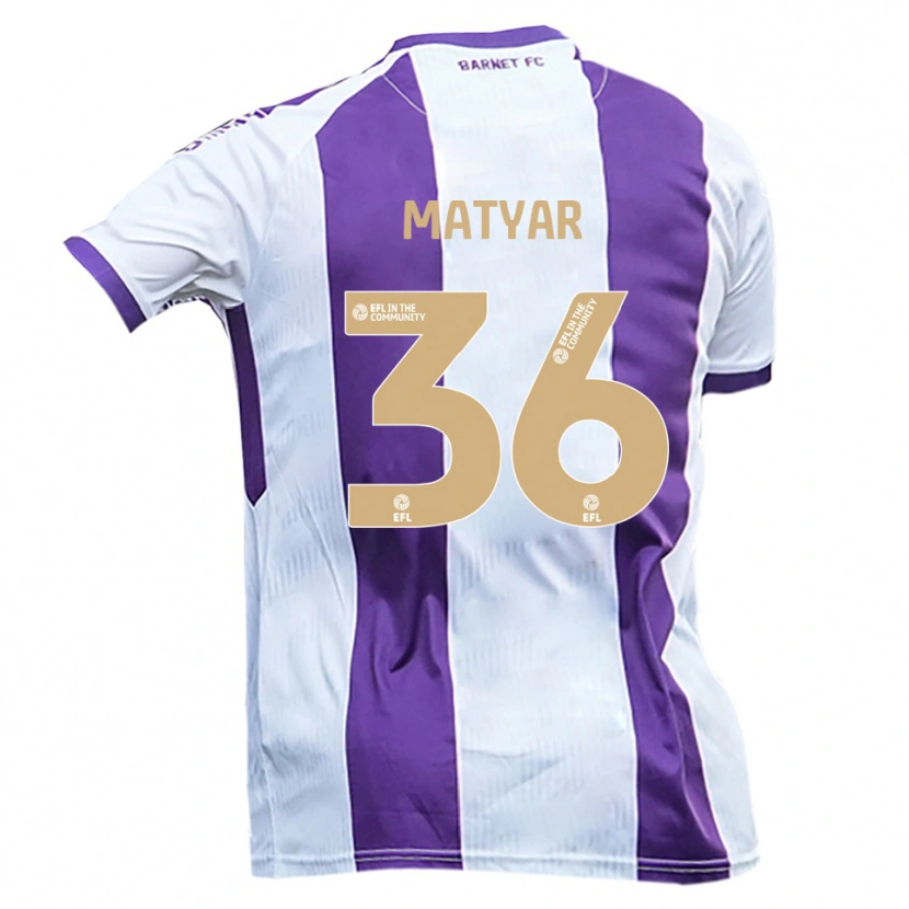 Danxen Men Rohat Matyar #36 White Purple Away Jersey 2025/26 T-Shirt