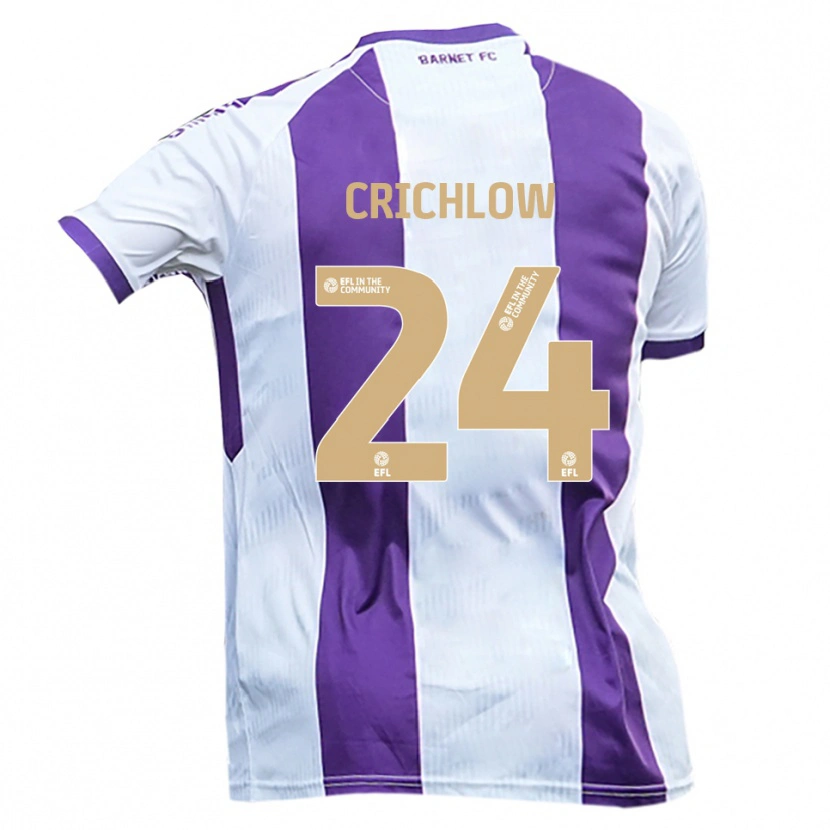 Danxen Men Romoney Crichlow #24 White Purple Away Jersey 2025/26 T-Shirt