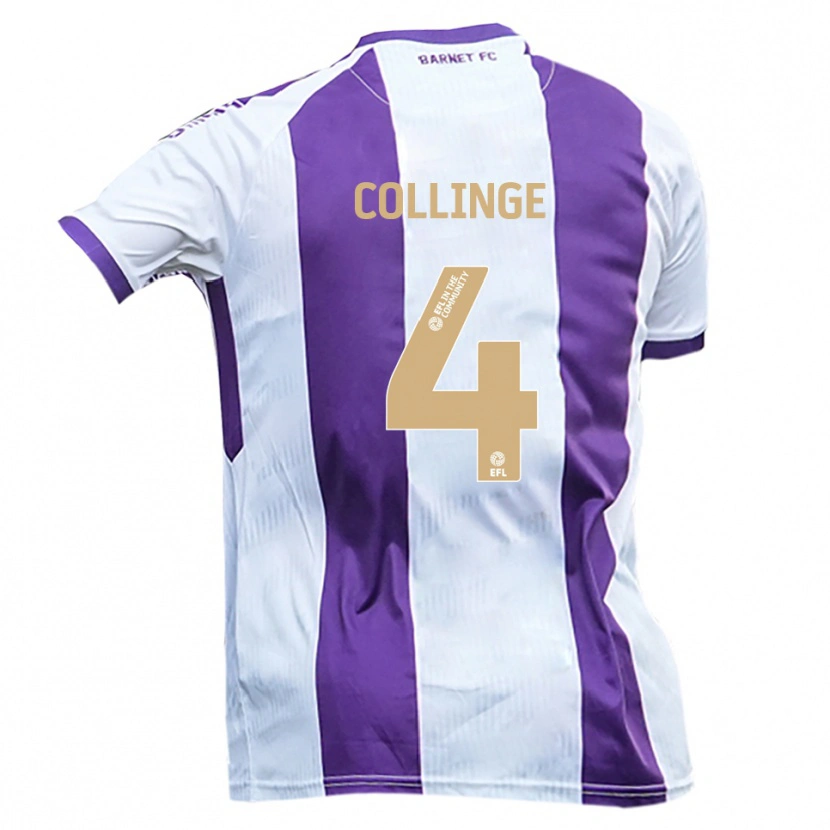 Danxen Men Danny Collinge #4 White Purple Away Jersey 2025/26 T-Shirt
