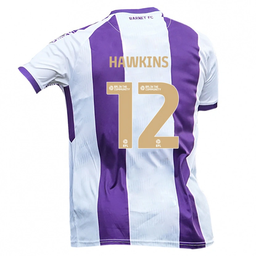 Danxen Men Oli Hawkins #12 White Purple Away Jersey 2025/26 T-Shirt
