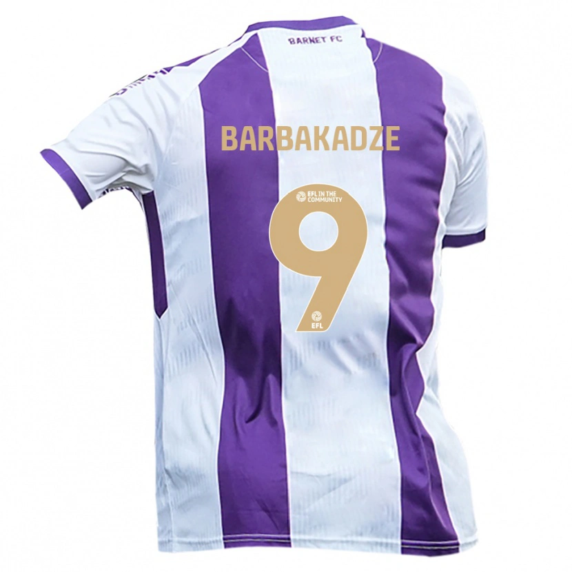 Danxen Men David Barbakadze #9 White Purple Away Jersey 2025/26 T-Shirt