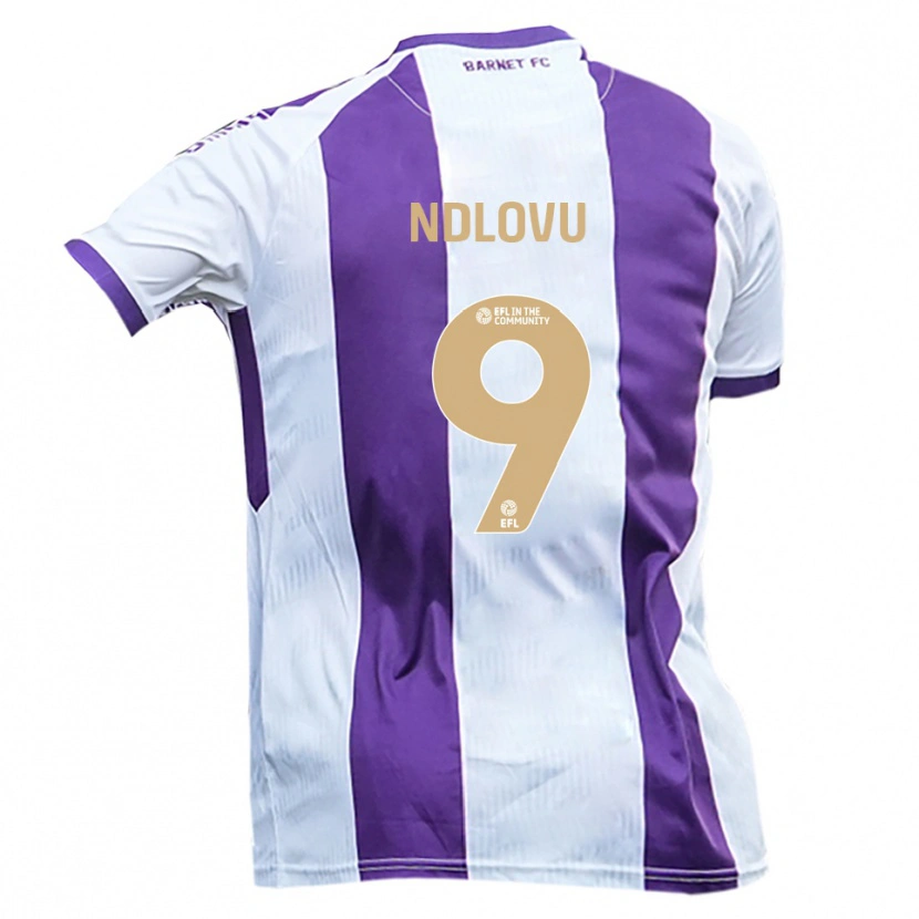Danxen Men Lee Ndlovu #9 White Purple Away Jersey 2025/26 T-Shirt