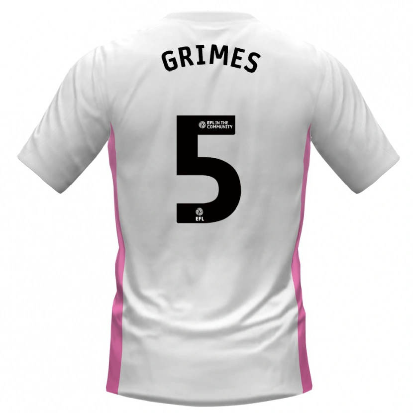 Danxen Men Jamie Grimes #5 White Red Away Jersey 2025/26 T-Shirt