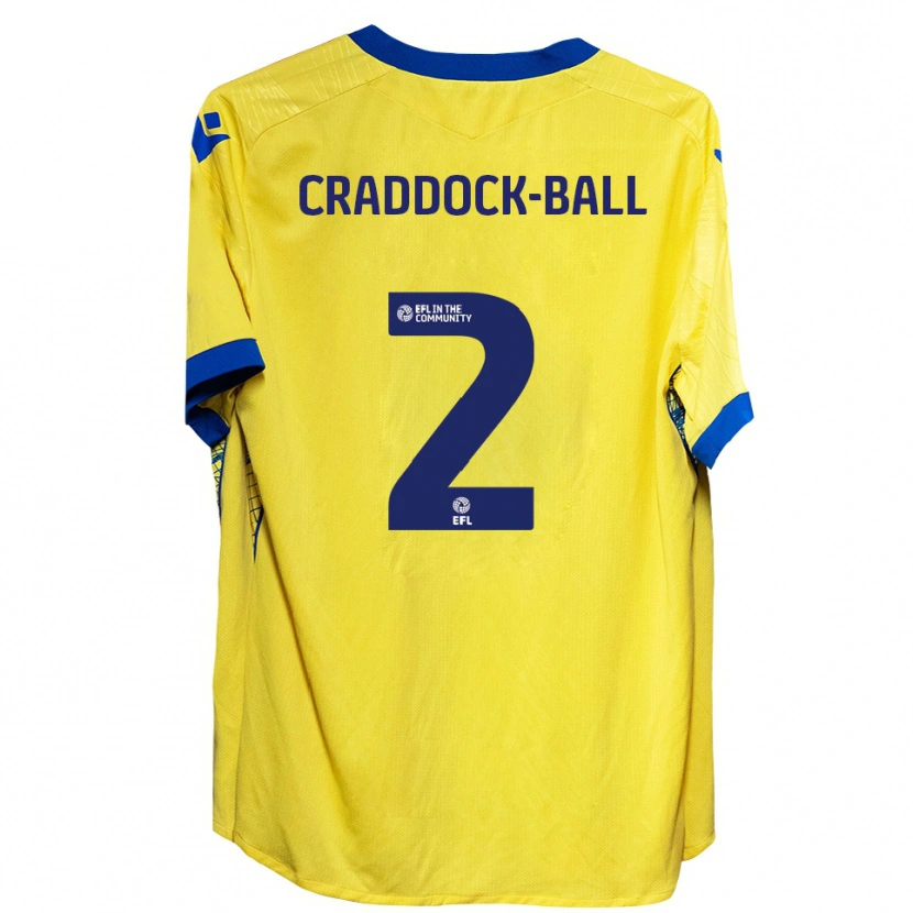 Danxen Men Jac Craddock-Ball #2 Yellow Blue Away Jersey 2025/26 T-Shirt