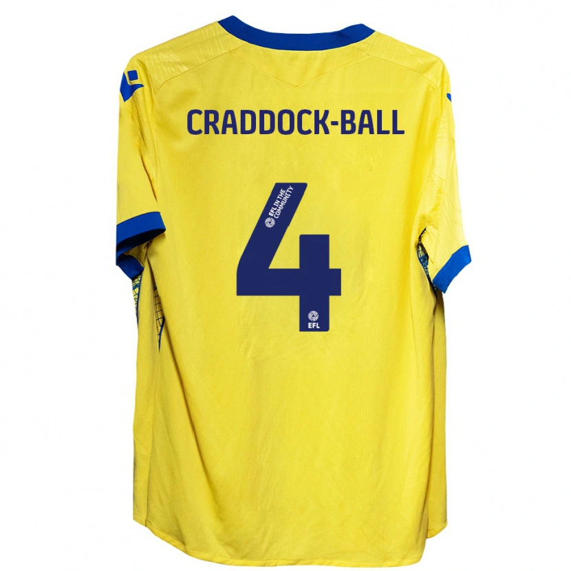 Danxen Men Cassie Craddock-Ball #4 Yellow Blue Away Jersey 2025/26 T-Shirt