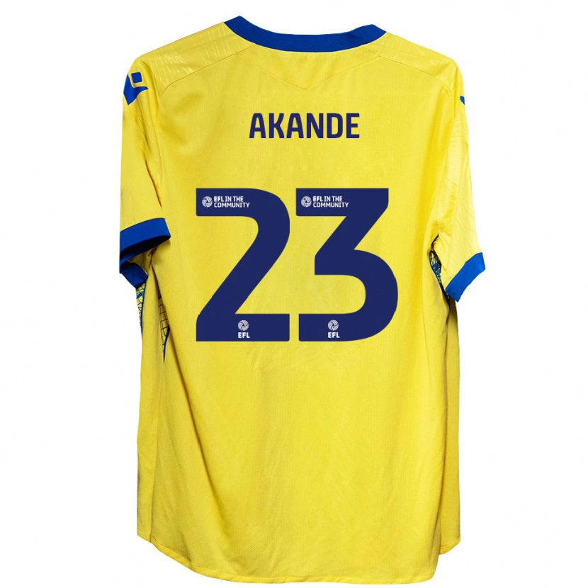 Danxen Men Adrian Akande #23 Yellow Blue Away Jersey 2025/26 T-Shirt