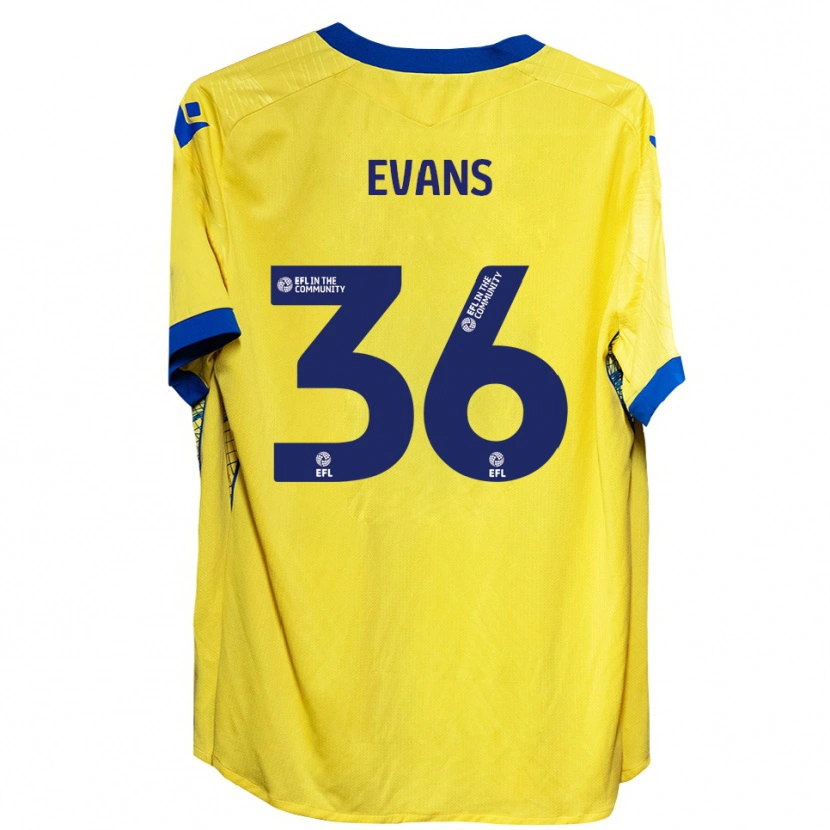 Danxen Men Makise Evans #36 Yellow Blue Away Jersey 2025/26 T-Shirt