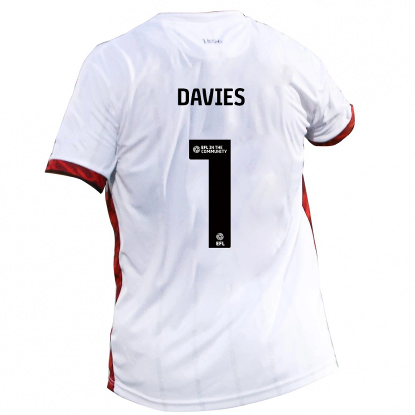 Danxen Men Harvey Davies #1 White Red Black Away Jersey 2025/26 T-Shirt
