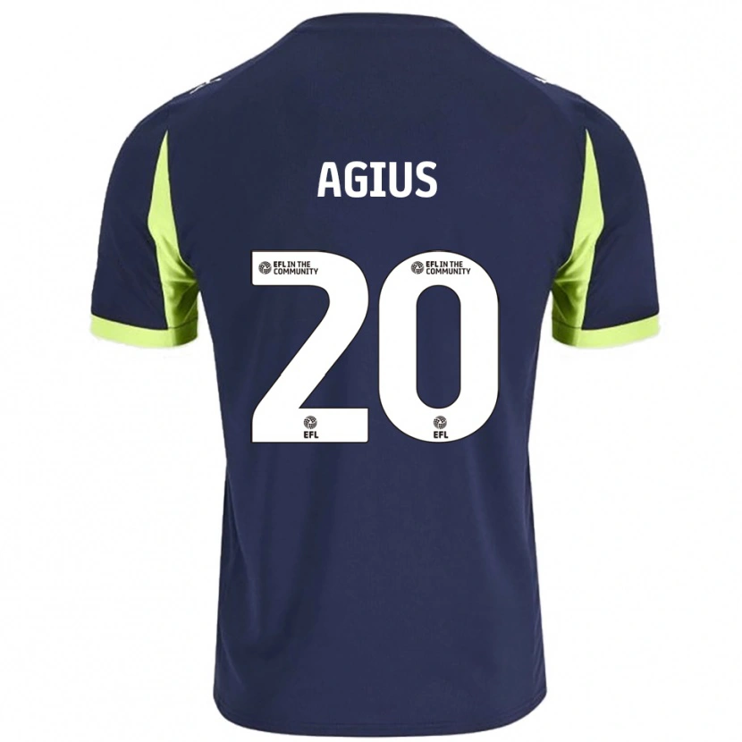 Danxen Men Calum Agius #20 Navy Fluorescent Green Away Jersey 2025/26 T-Shirt