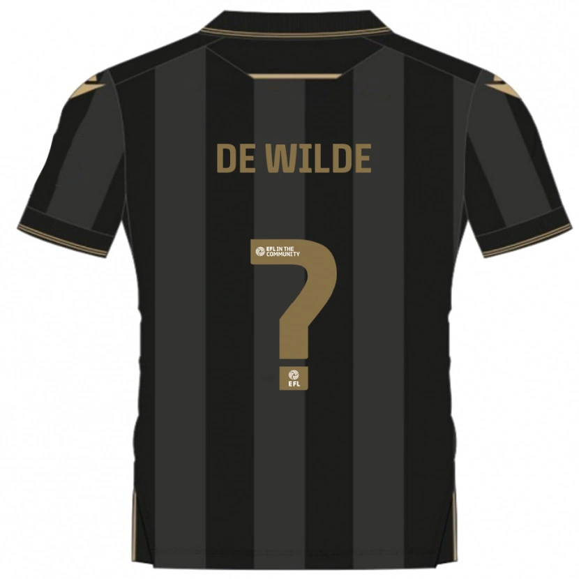 Danxen Men William De Wilde #0 Black Gold Away Jersey 2025/26 T-Shirt