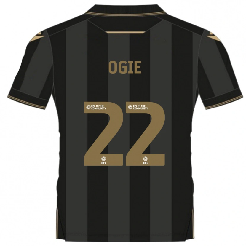 Danxen Men Shadrach Ogie #22 Black Gold Away Jersey 2025/26 T-Shirt
