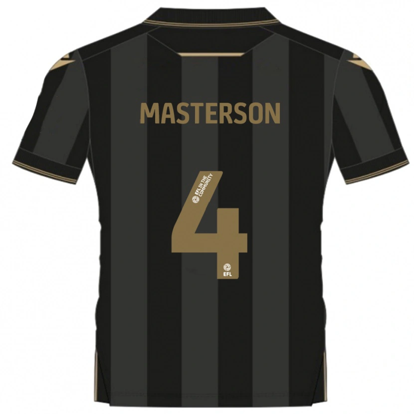 Danxen Men Conor Masterson #4 Black Gold Away Jersey 2025/26 T-Shirt