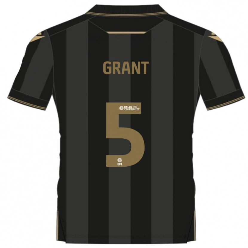Danxen Men Nayan Grant #5 Black Gold Away Jersey 2025/26 T-Shirt
