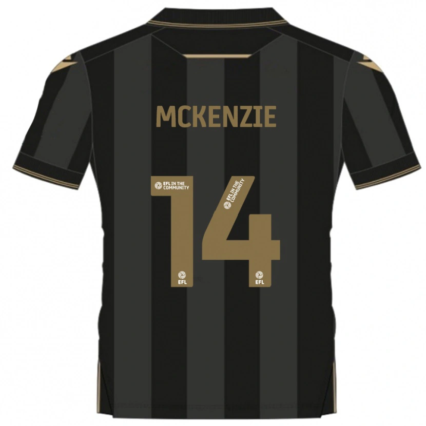 Danxen Men Robbie Mckenzie #14 Black Gold Away Jersey 2025/26 T-Shirt