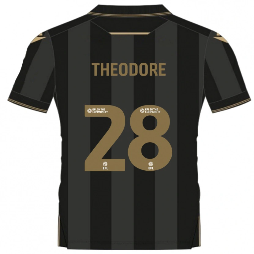 Danxen Men Damien Theodore #28 Black Gold Away Jersey 2025/26 T-Shirt