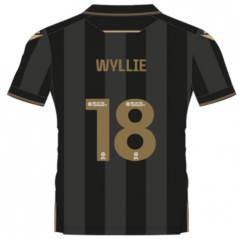 Danxen Men Marcus Wyllie #18 Black Gold Away Jersey 2025/26 T-Shirt