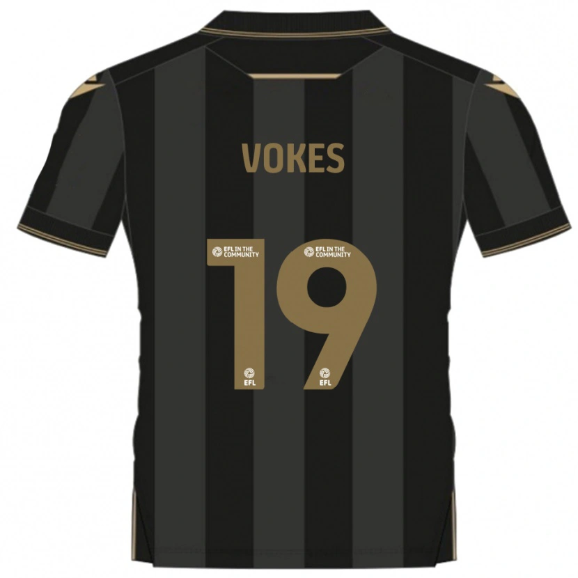 Danxen Men Sam Vokes #19 Black Gold Away Jersey 2025/26 T-Shirt