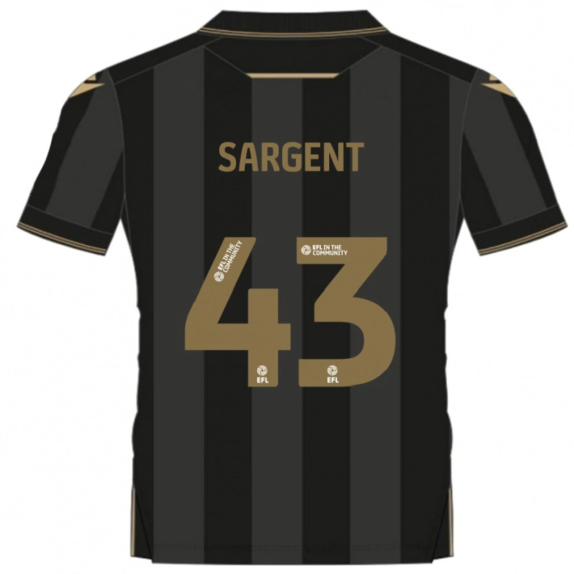 Danxen Men Stan Sargent #43 Black Gold Away Jersey 2025/26 T-Shirt