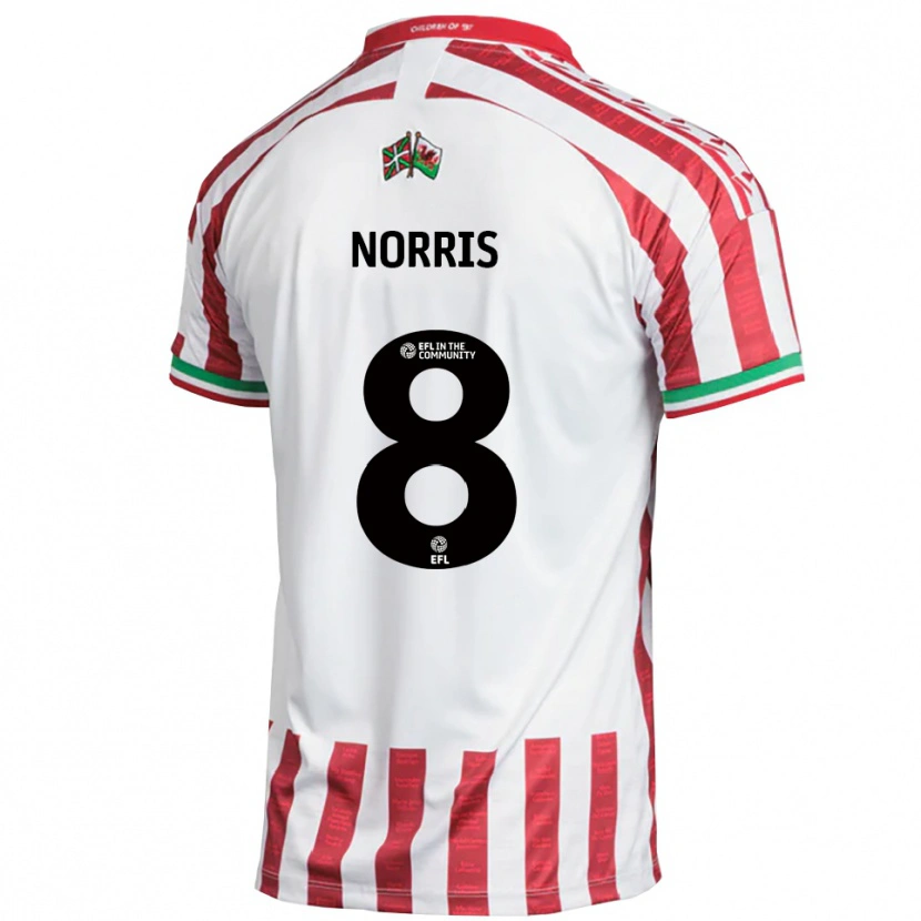 Danxen Men Jac Norris #8 Red White Away Jersey 2025/26 T-Shirt