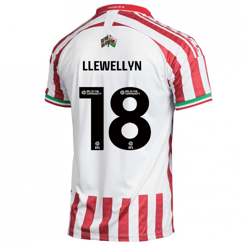 Danxen Men Cameron Llewellyn #18 Red White Away Jersey 2025/26 T-Shirt