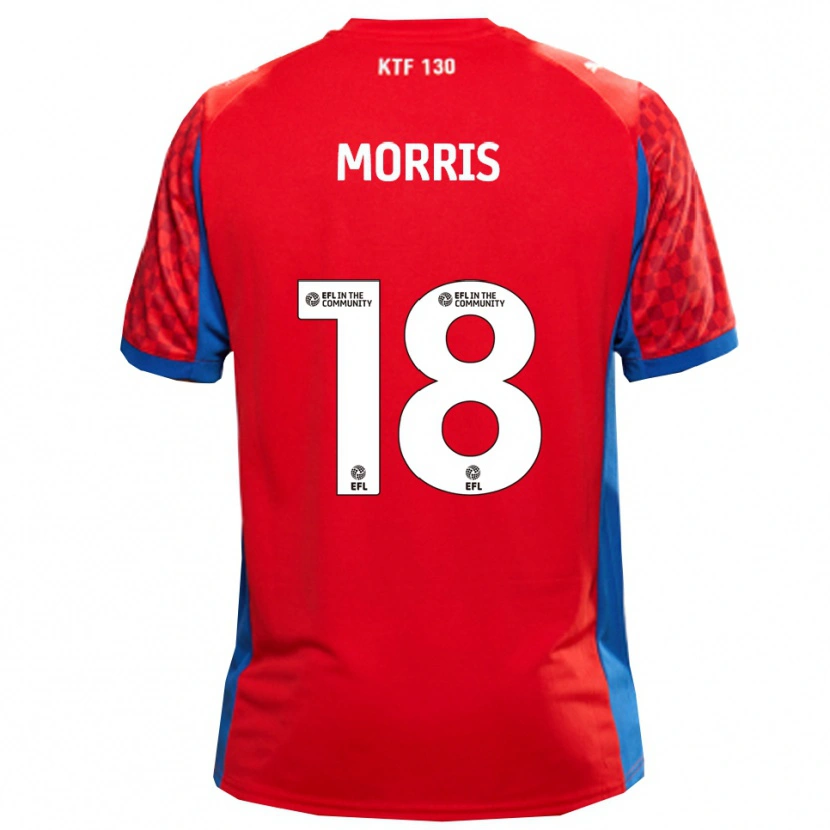 Danxen Men Kieron Morris #18 Red Blue Away Jersey 2025/26 T-Shirt