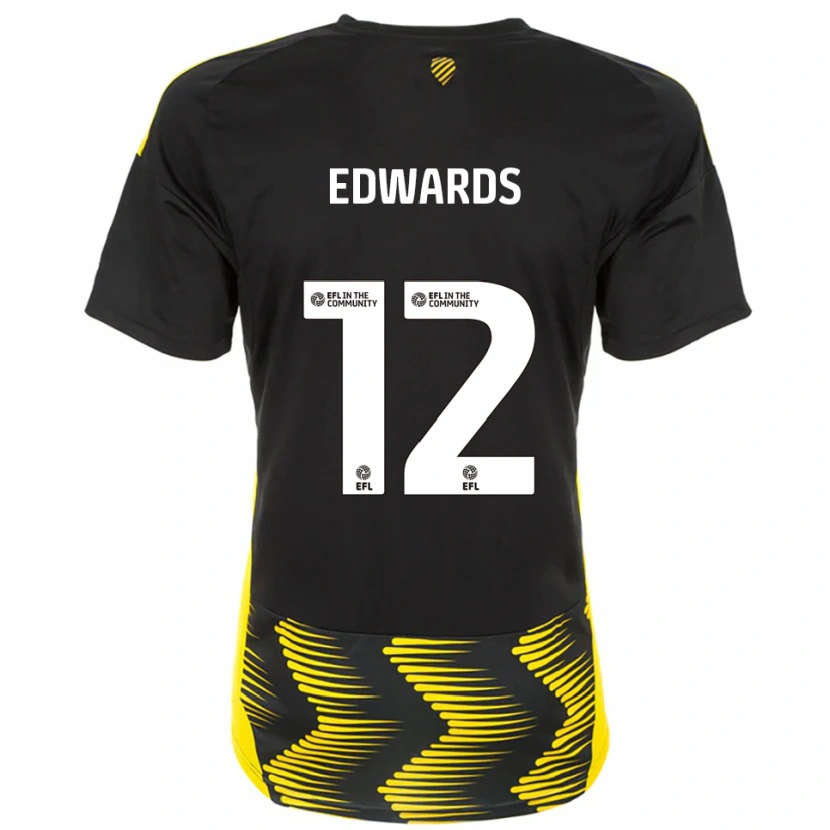Danxen Men Tom Edwards #12 Black Yellow Away Jersey 2025/26 T-Shirt
