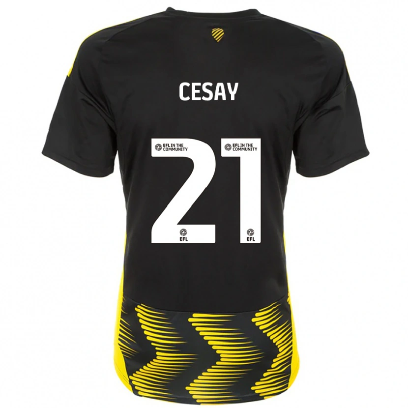 Danxen Men Kallum Cesay #21 Black Yellow Away Jersey 2025/26 T-Shirt