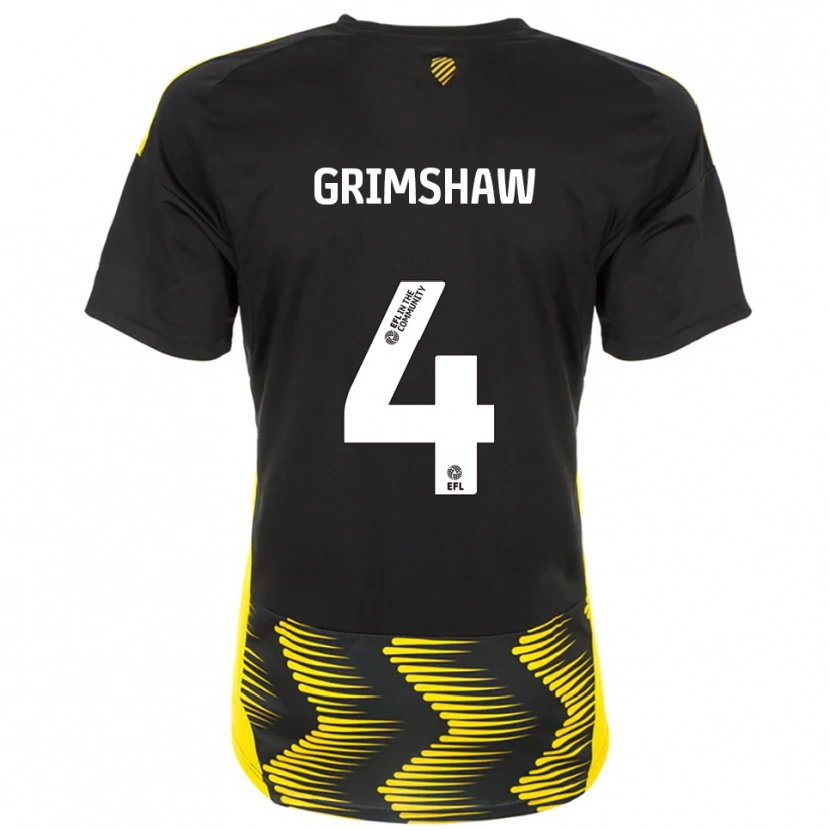 Danxen Men Niamh Grimshaw #4 Black Yellow Away Jersey 2025/26 T-Shirt
