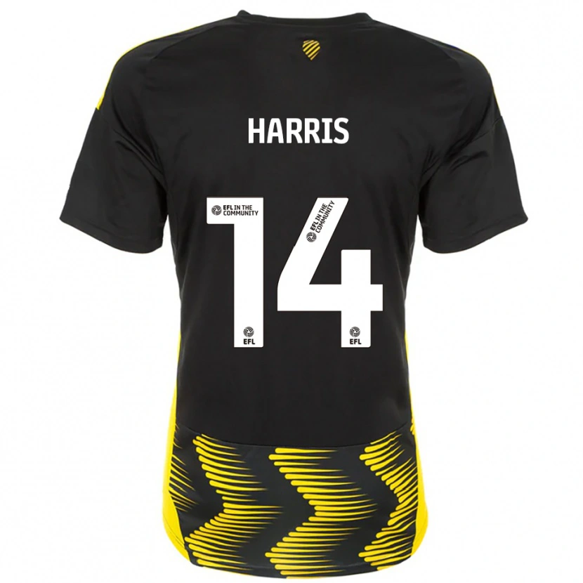 Danxen Men Kadeem Harris #14 Black Yellow Away Jersey 2025/26 T-Shirt