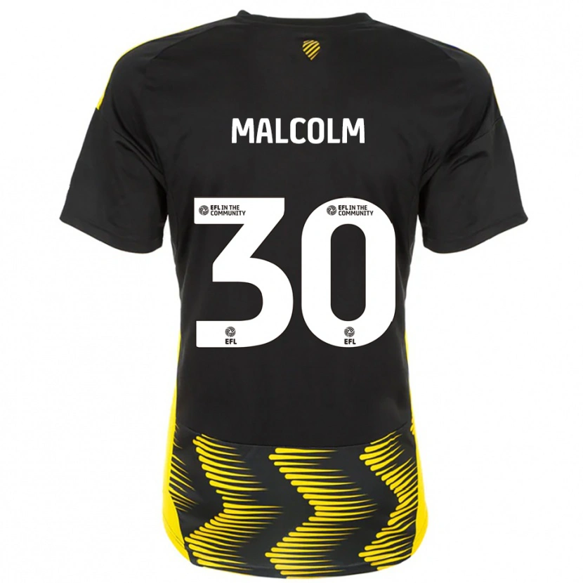 Danxen Men Kyrell Malcolm #30 Black Yellow Away Jersey 2025/26 T-Shirt