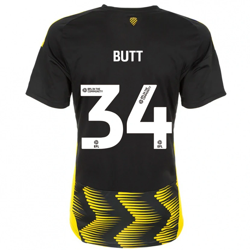 Danxen Men Ruben Butt #34 Black Yellow Away Jersey 2025/26 T-Shirt