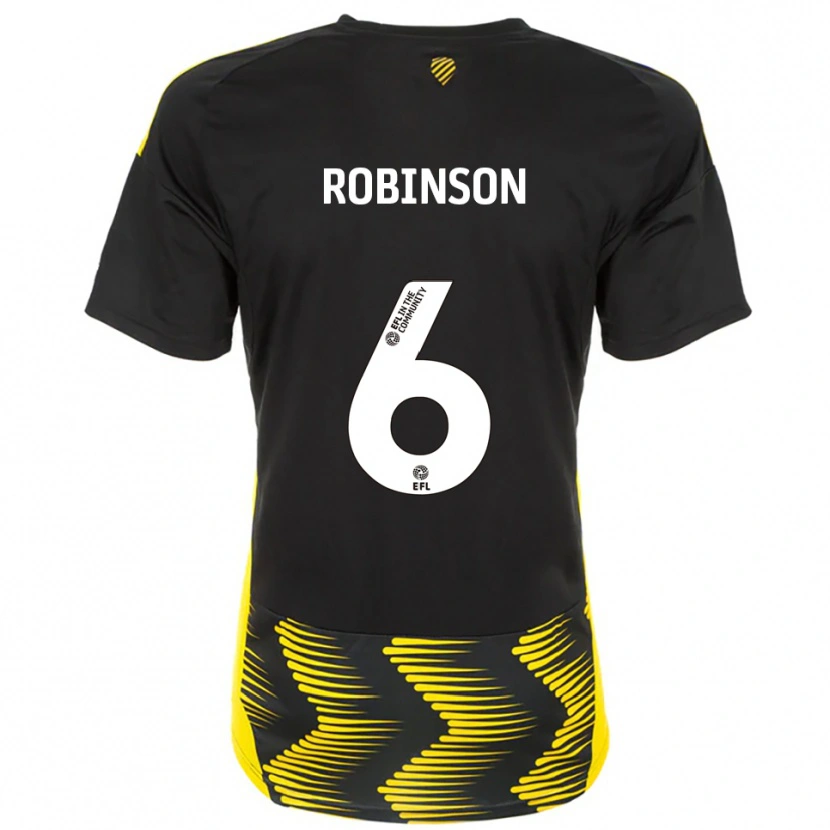 Danxen Men Lily Robinson #6 Black Yellow Away Jersey 2025/26 T-Shirt